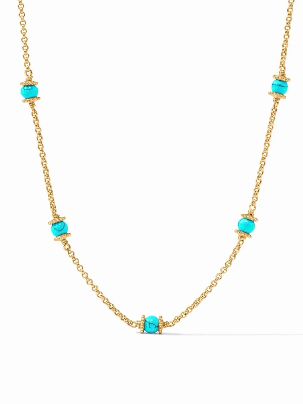 Julie Vos authentic minimalist luxury designer Turquoise Statement Necklace